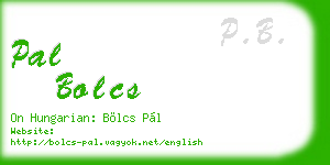 pal bolcs business card